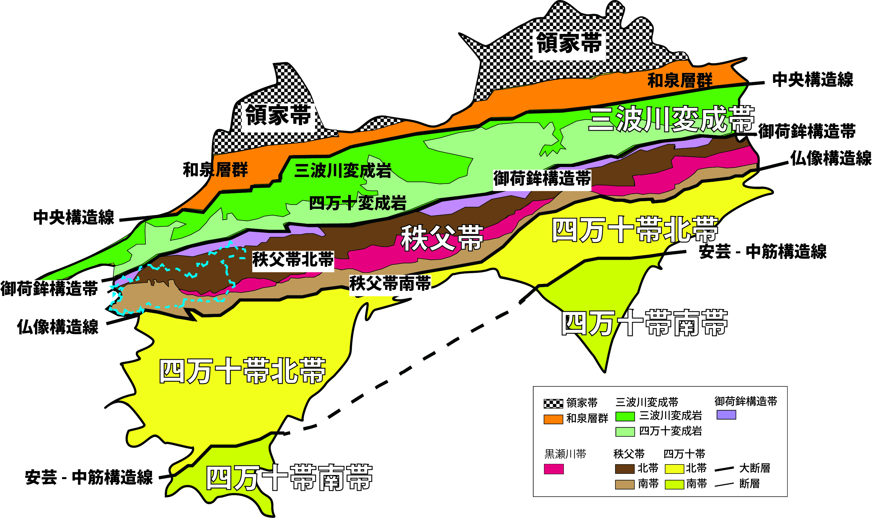 220 城川の地質：黒瀬川のほとりにて